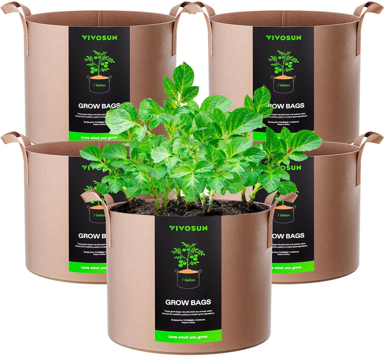 VIVOSUN 7-Gallon Fabric Pots (5-pack)